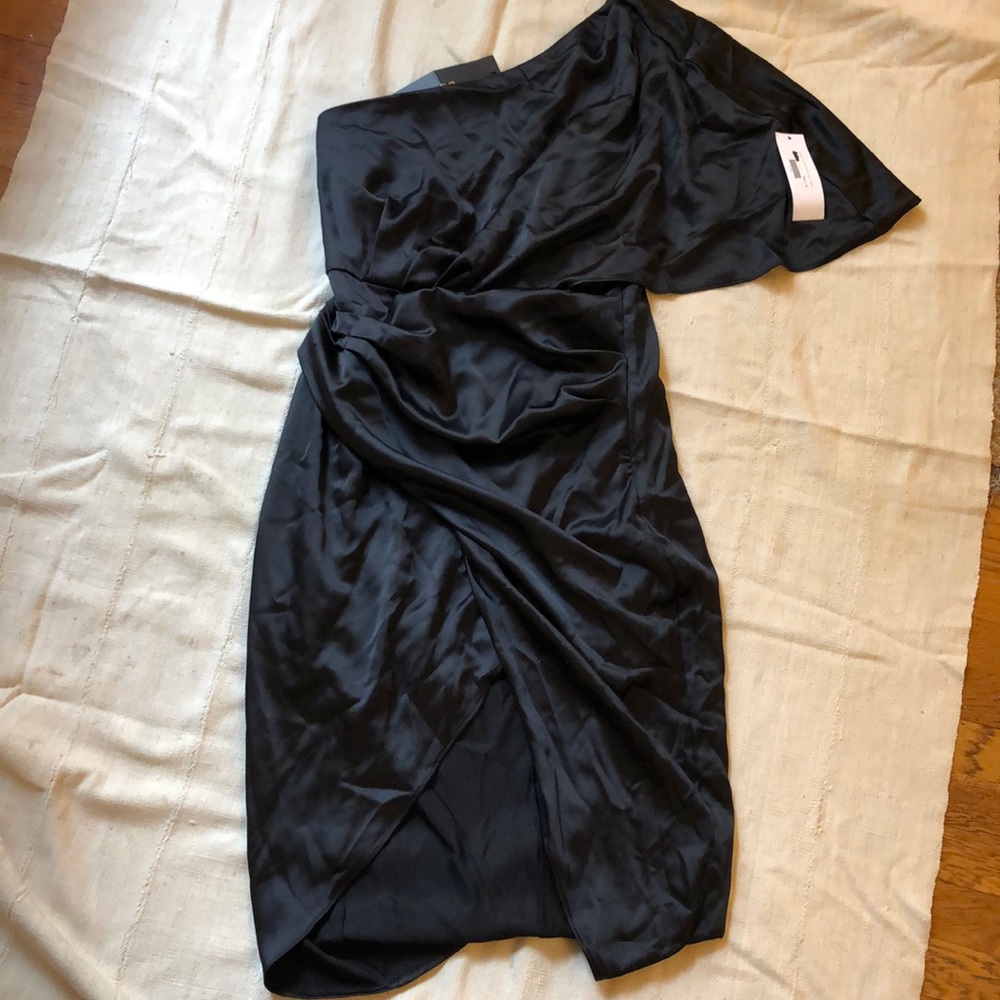 Beautiful One should black silky mini dress